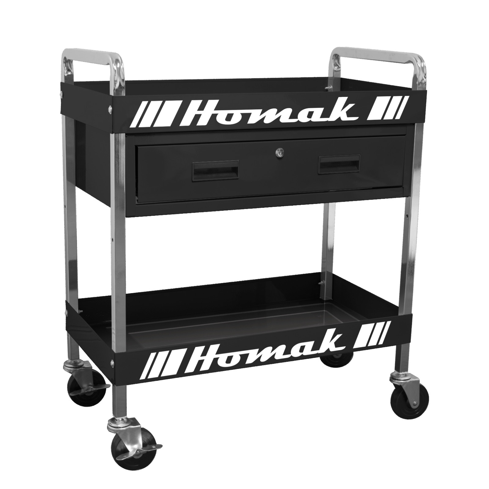 Homak 30 in. 1-Drawer Service Cart - Black Red