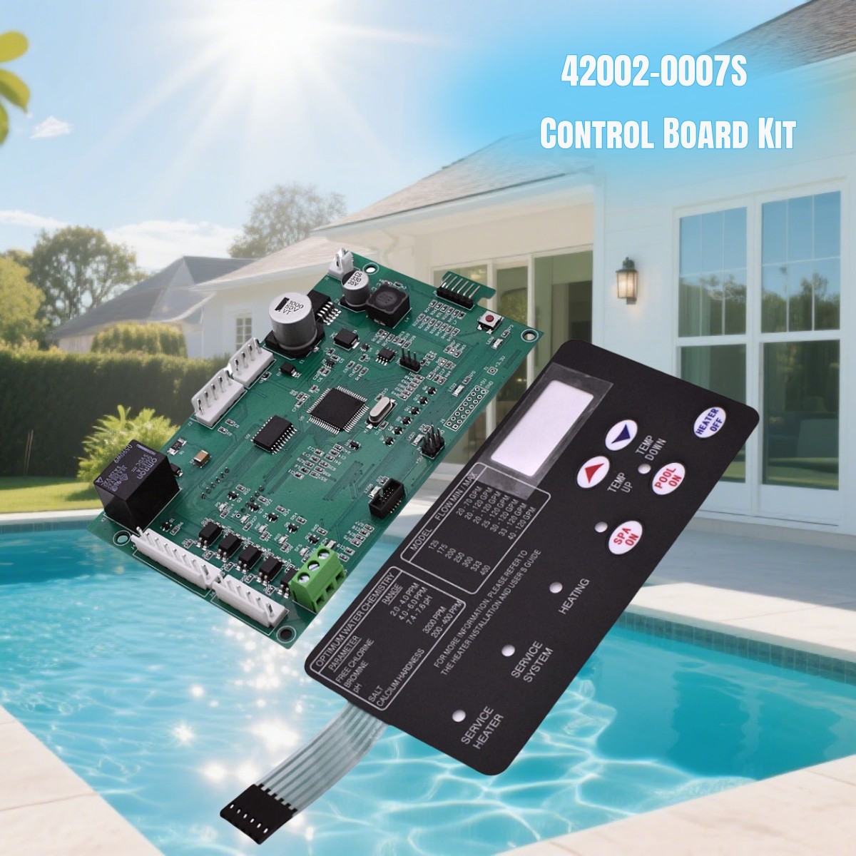 Control Board Kit w/ 472610Z Switch Pad 42002-0007S For Pentair MasterTemp