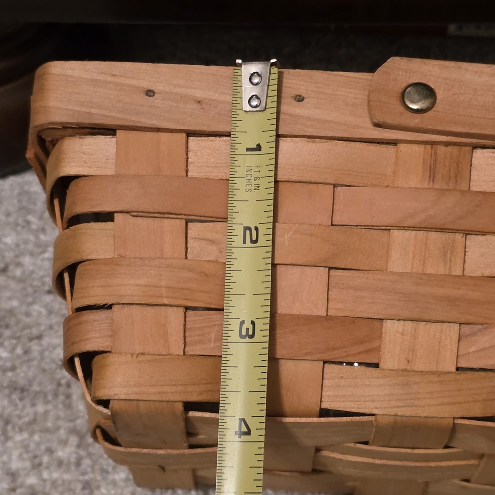 Rustic Home Decor Rectangular Handwoven 7" X 4" Medium Wood Basket With Liner