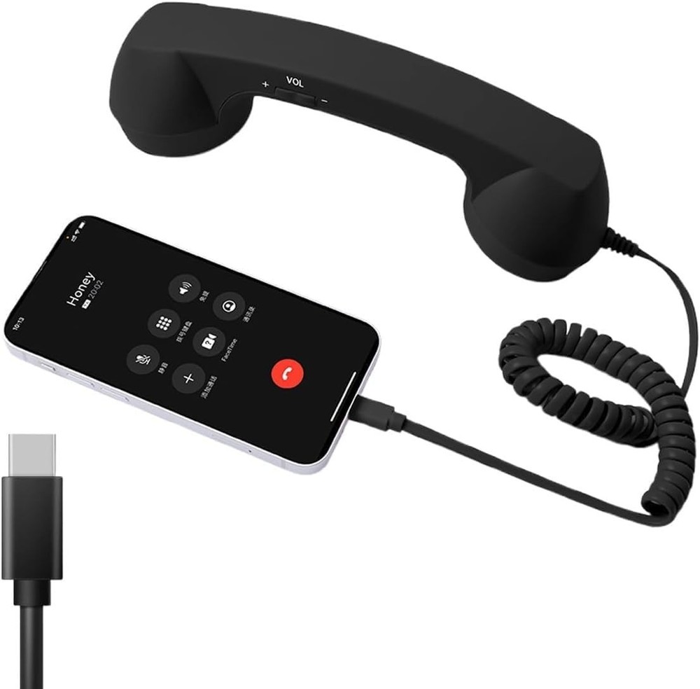 Retro Phone Handset for iPhone Android New Model with Built-in Mic Speaker HD