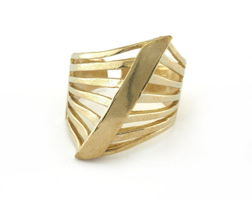 Strip Adjustable Ring Raw brass (18mm 8US inner size) 3021