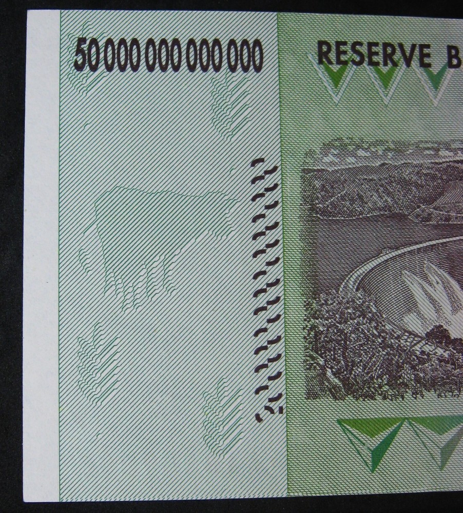 ZIMBABWE 50 Trillion Dollar Note 2008 Authentic AA Uncirculated A+ Condition