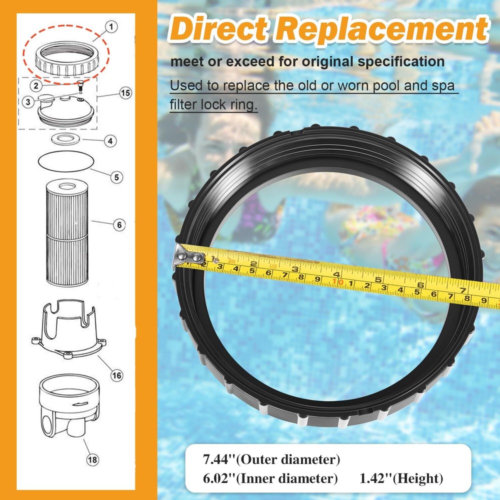 for Pentair Lock Ring R172214 Replacement Pool/Spa Filter, Feeder and Leaf Traps
