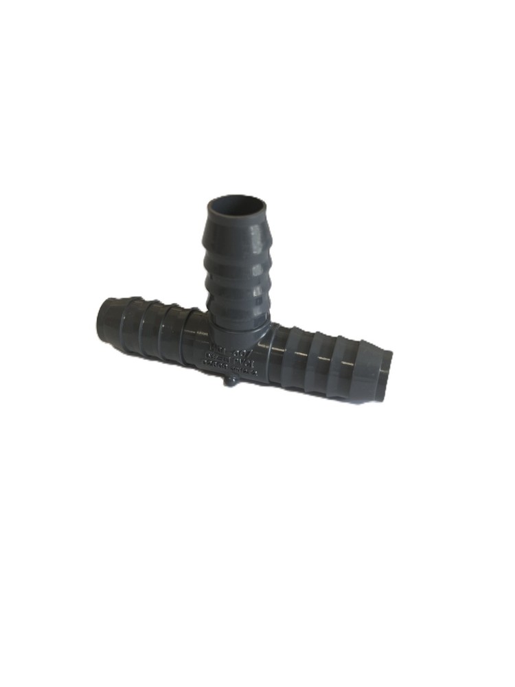 1" Barbed PVC Tee (Insert x Insert x Insert)