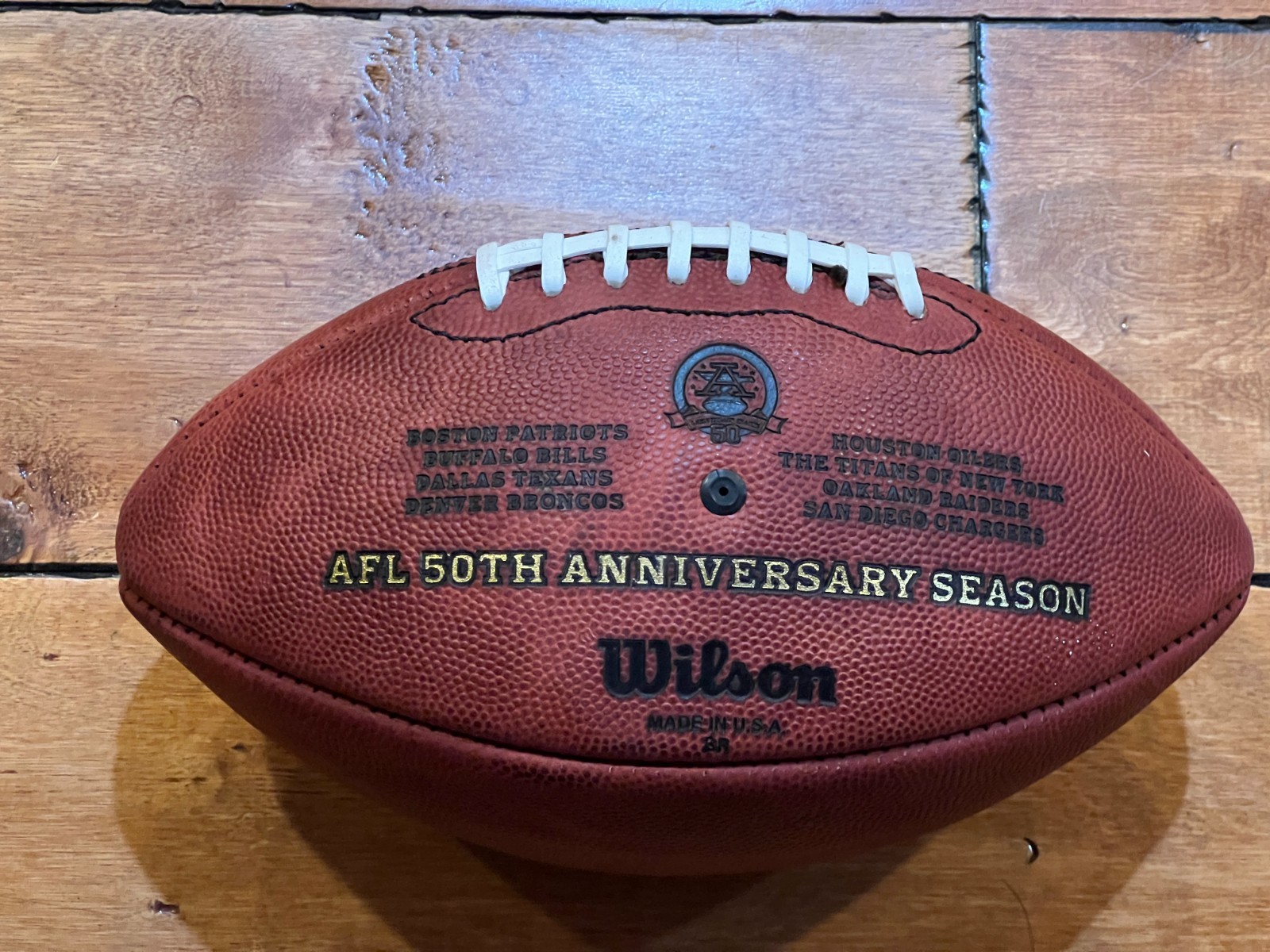 OAKLAND RAIDERS AFL 50th Anniversary logo 2009 Wilson GAME USED NFL Football