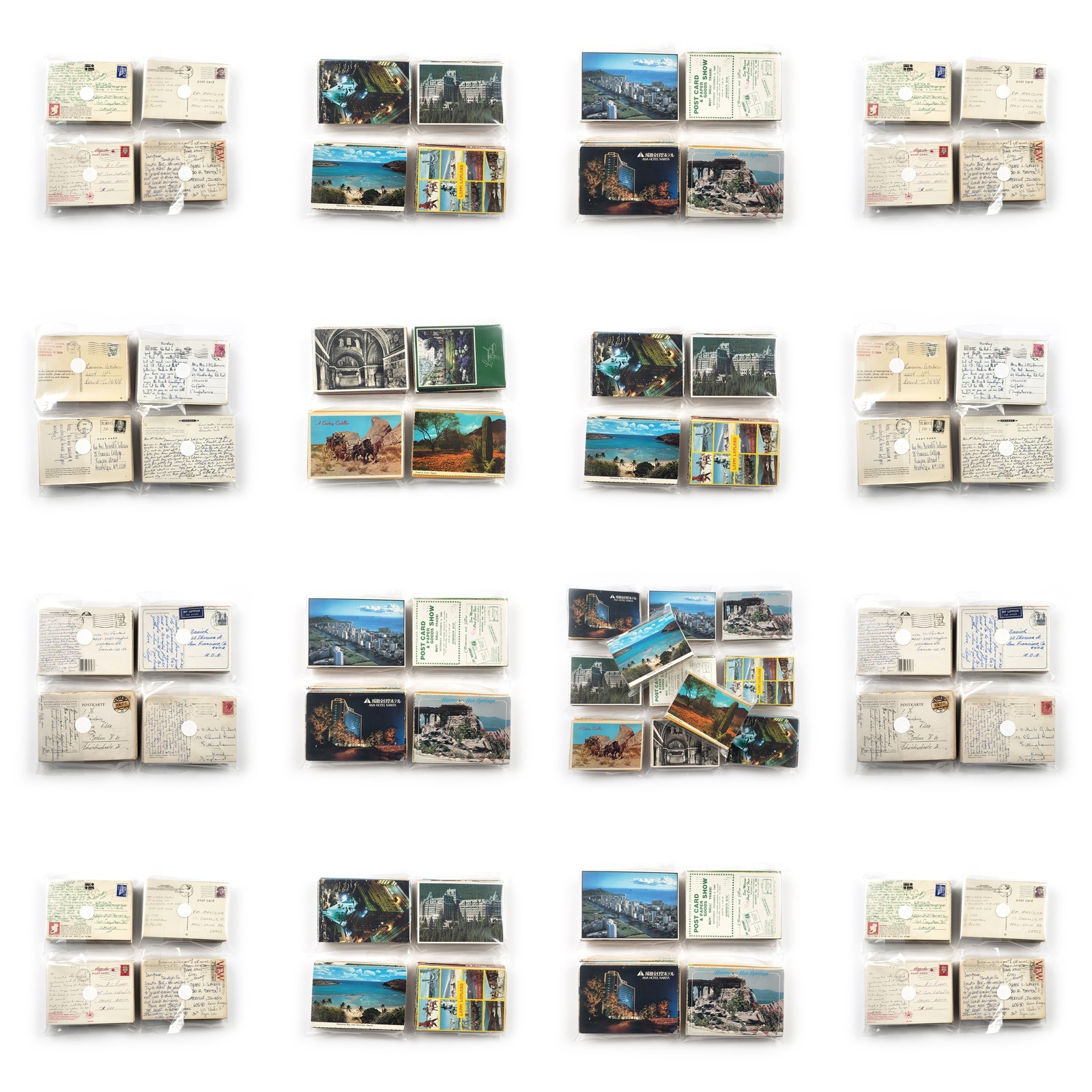 70 Vintage Used 4x6 Postcards Lot - All Posted - Worldwide Stamps & Postmarks