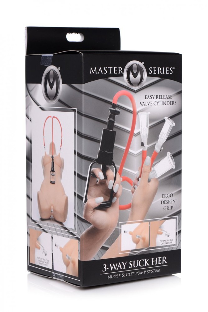 Master Series Clit and Nipple Pump Suction Increases Sensitivity & Engorges Red