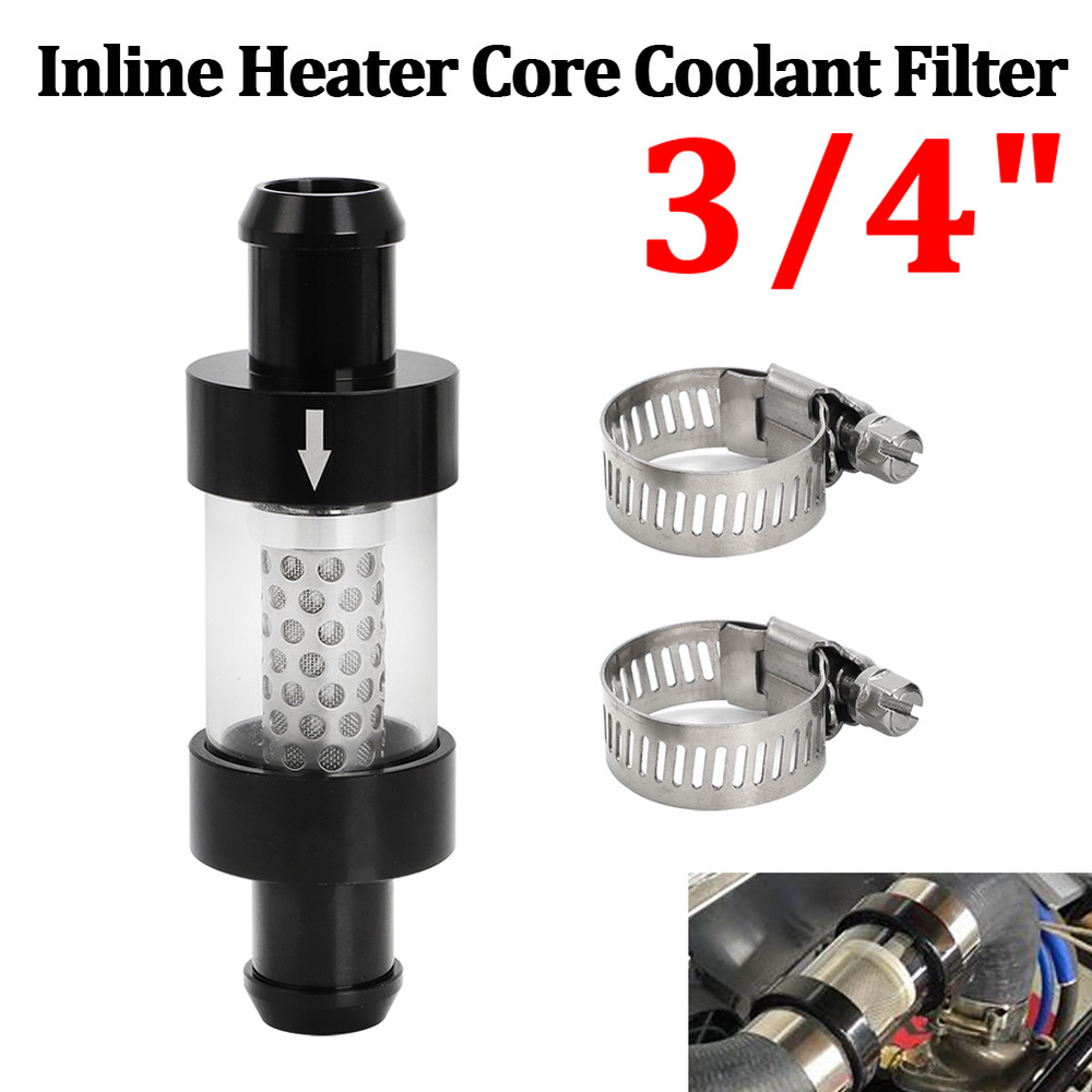 Inline Heater Core Coolant Filter & Inspection System 3/4" Vehicles Trucks Auto