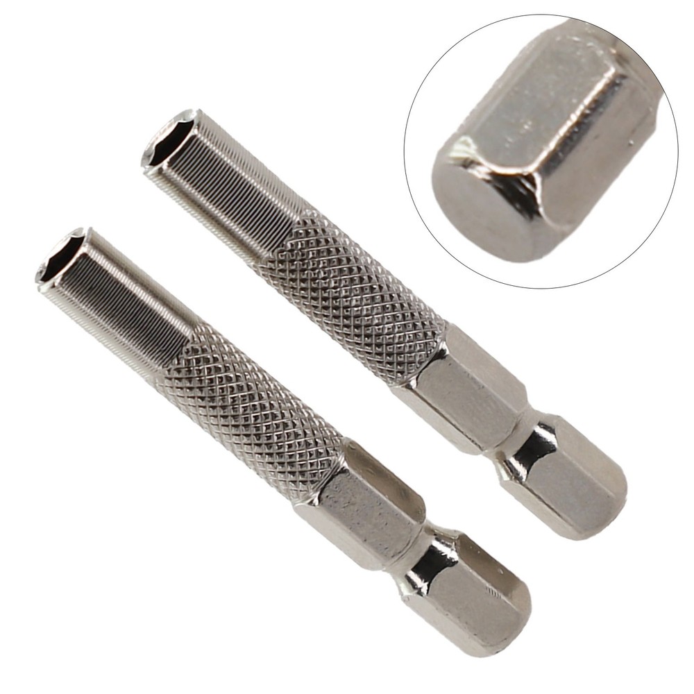Screwdriver Adapter Insert Bit Adapter Chrome-vanadium Steel Hexagon Silver