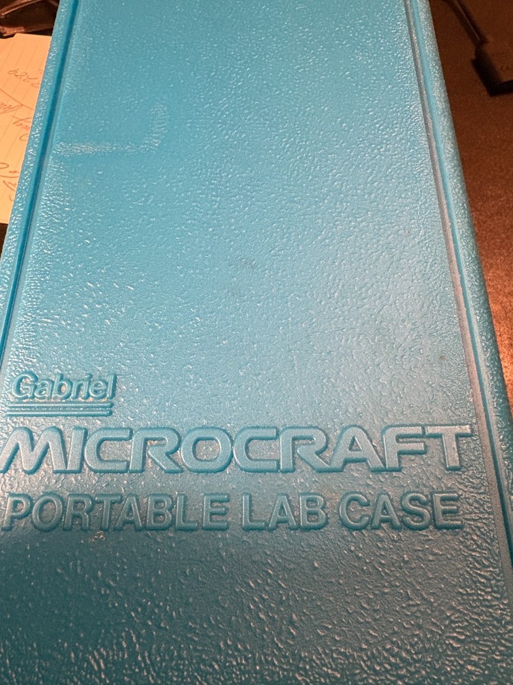 Vintage Gabriel Microcraft portable Lab Case: Gilbert Microscope & Working Light