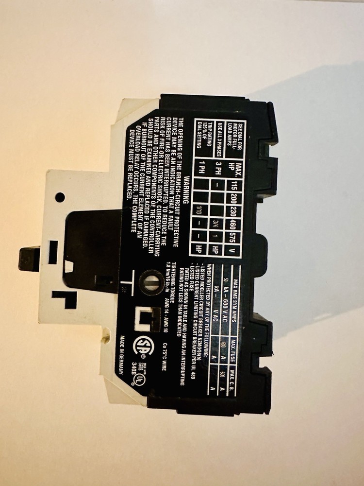 MOELLER MOTOR CONTROLLER PKZM0-1,6