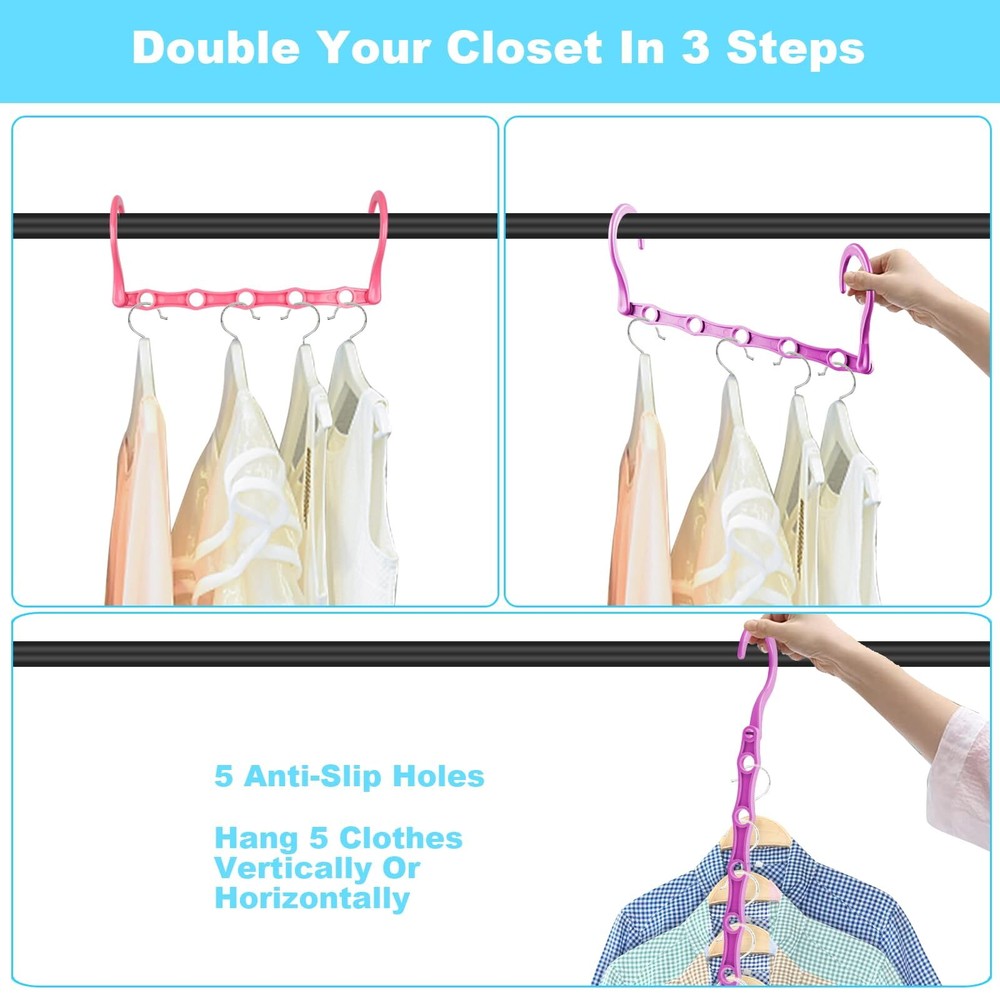 10 Pcs Magic Hangers Space Saving Clothes Organizer for College Doorm Essentials