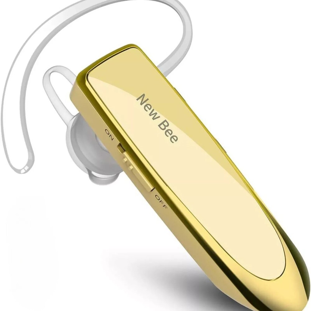 New Bee Bluetooth Headset Two Device Connection Handsfree driving Headset, Gold