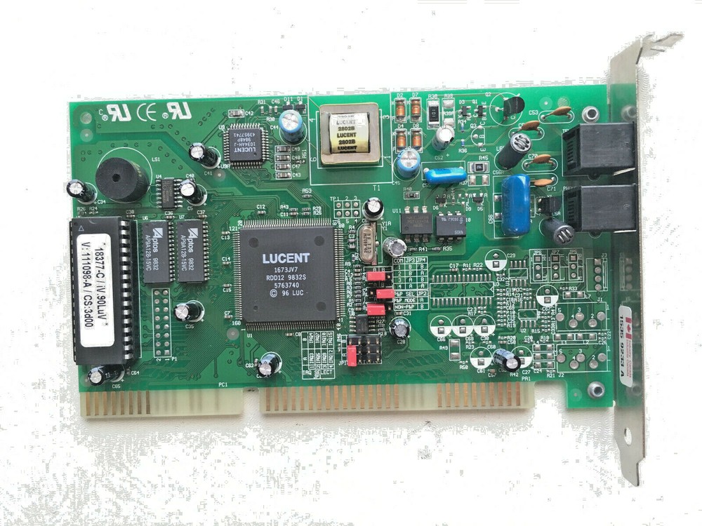Lucent Model 1105L 56k Internal ISA Card Fax/Data Modem - Tested, Working