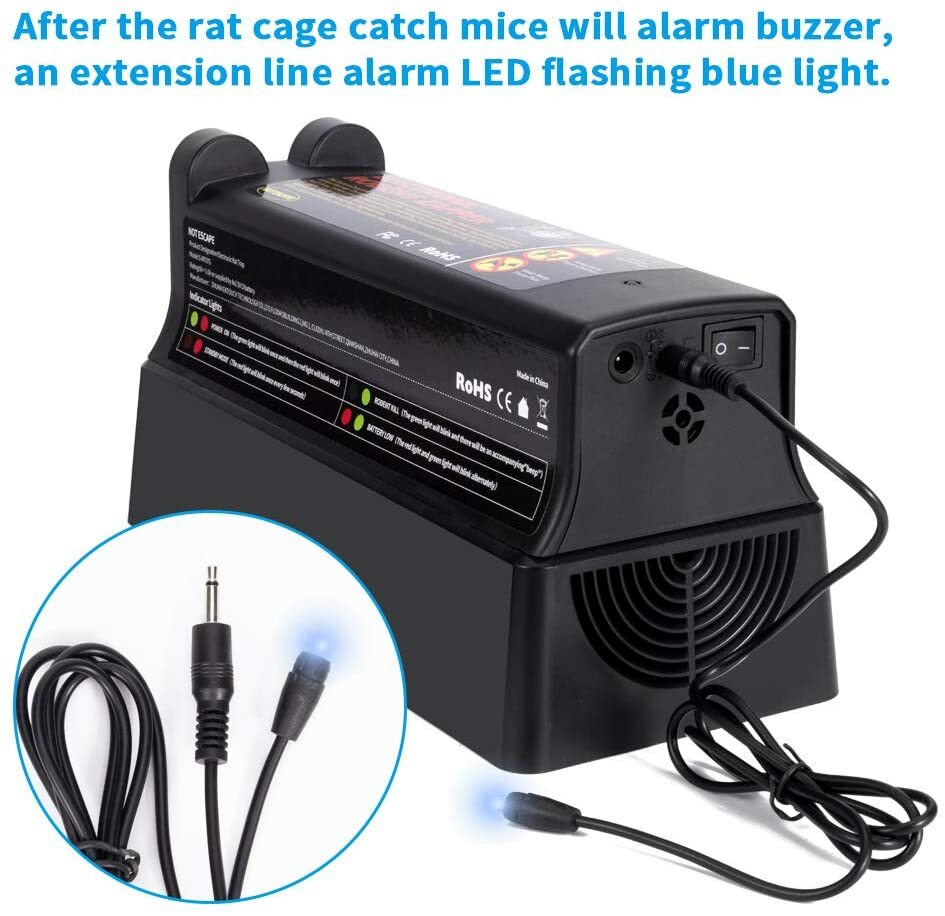 Upgraded Electronic Mouse Trap Control Kill Big Rat Pest Electric Rodent Zapper