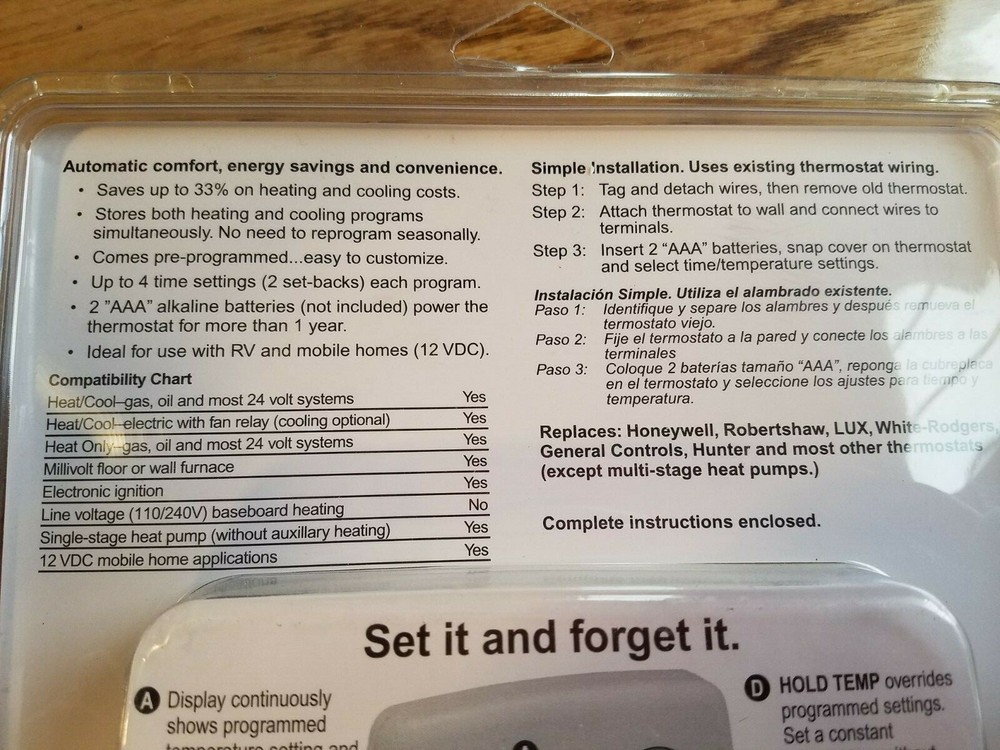 PROGRAMMABLE THERMOSTAT Digital Weekday/Weekend programs Do It 474045 NEW!