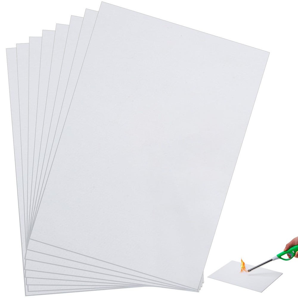 Qilery 8 Pcs High Temperature Gasket Paper 1/8" Thick Thick, White