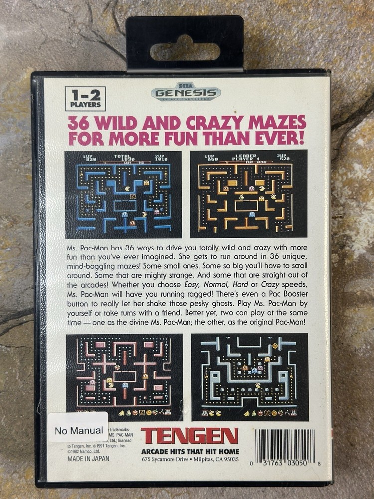 Ms. Pac-Man Case - Sega Genesis