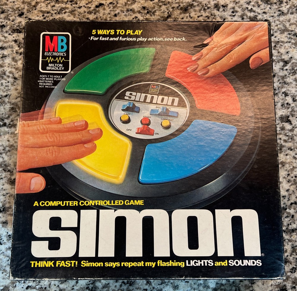 1984 Simon Electronic Game With Box Milton Bradley Complete Working