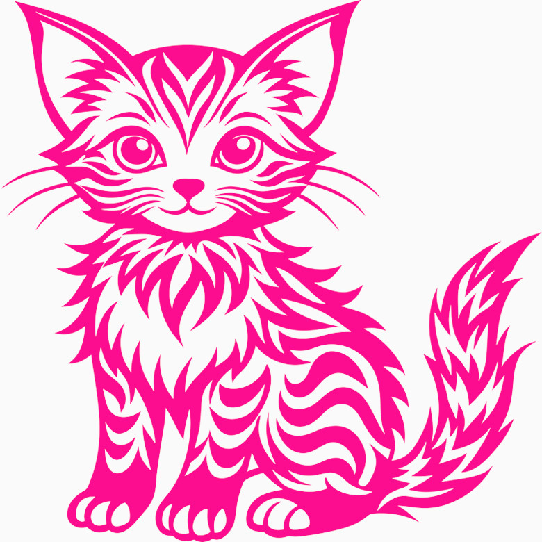 30 Custom Pink Exotic Kitty Cat Personalized Address Labels