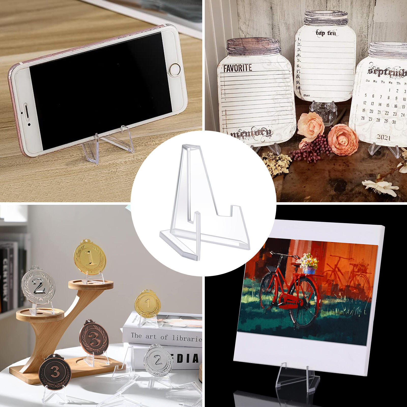 20X Coin Display Stands Paper Trading Card Easel Small Size Holder Clear Plastic