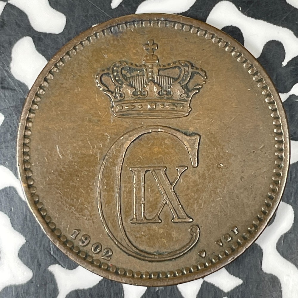 1902 Denmark 5 Ore Lot#C8140 Nice!