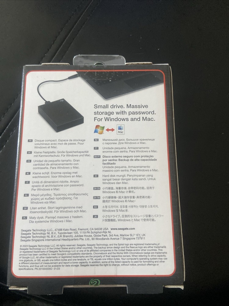 Seagate One Touch 5TB External HDD with Password Protection - Black