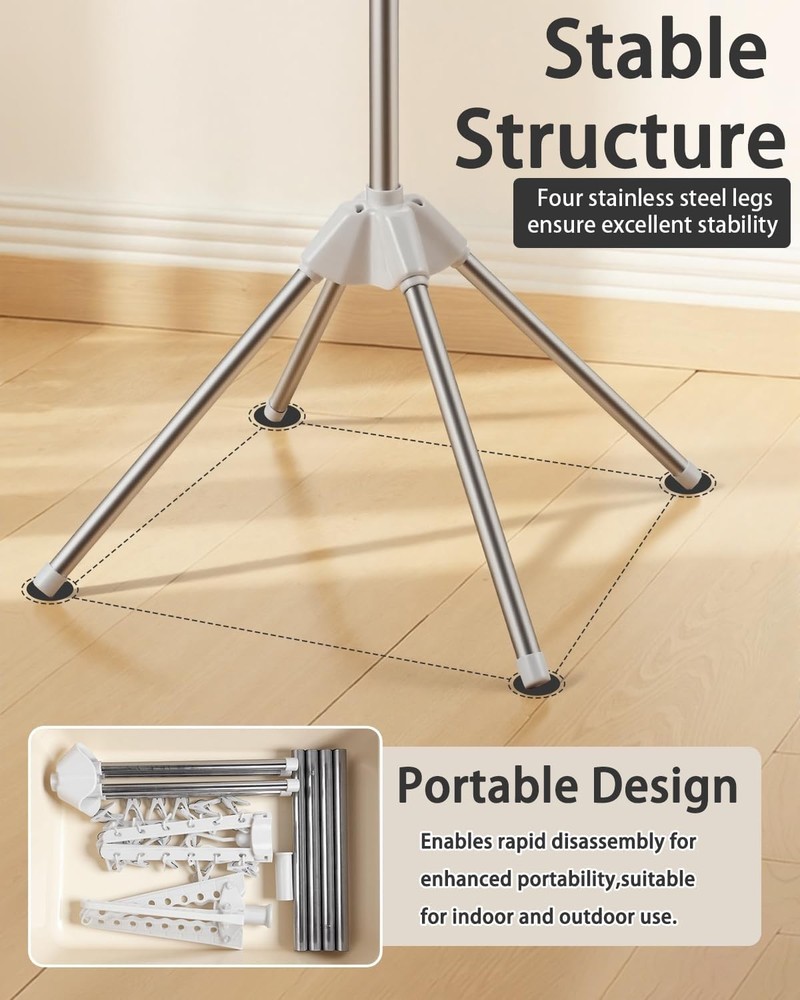 Foldable Clothes Drying Rack - 2 Tier Laundry Drying Rack, Portable Clothing Rac