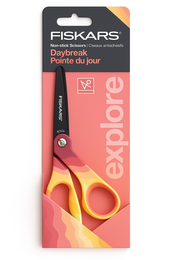Fiskars Explore Collection Non-Stick Pattern Scissors: 8 in. / 1-pack (Daybreak)