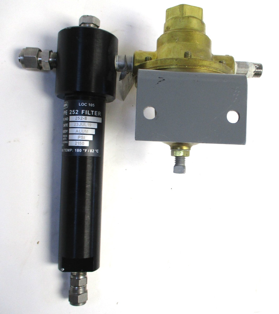 FISHER CONTROLS , 252-8 FILTER w/ 1301F-2 REGULATOR & BRACKET , SURPLUS
