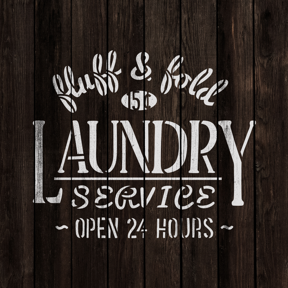 Laundry Service Stencil - Durable & Reusable Mylar Stencils