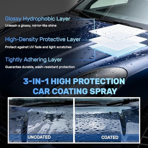 Car Quick Effect Coating Agent Spray 8.4oz, 6 Month Hydrophobic Ceramic