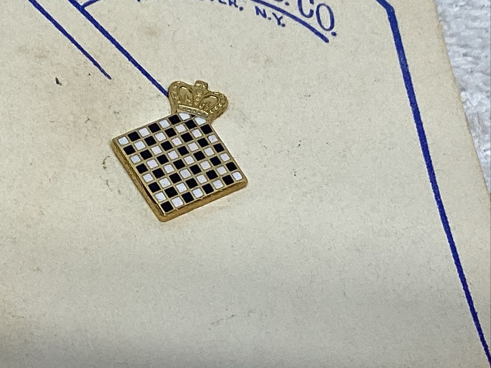 Bastian Bros Pins Featuring A Crown Above A Checkerboard