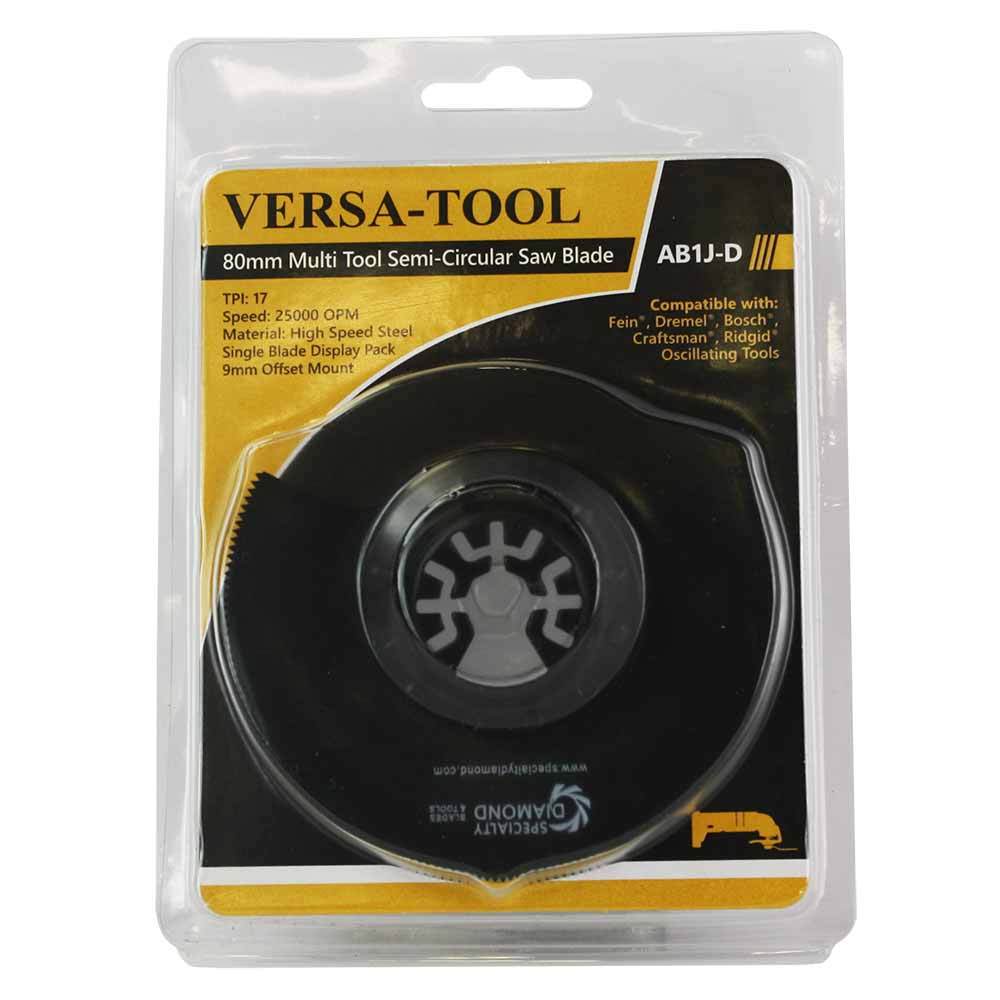 Versa Tool AB1J-D 80mm HSS Semi-Circular MultiTool Saw Single Blade Display Pack
