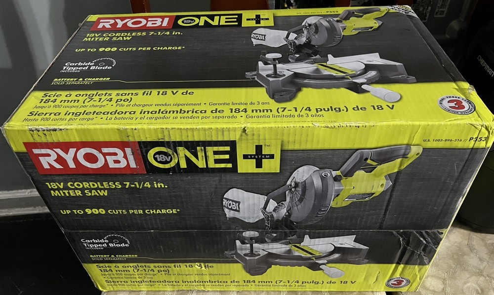 Ryobi 18V Miter Saw 7-1/4” - Only Tool