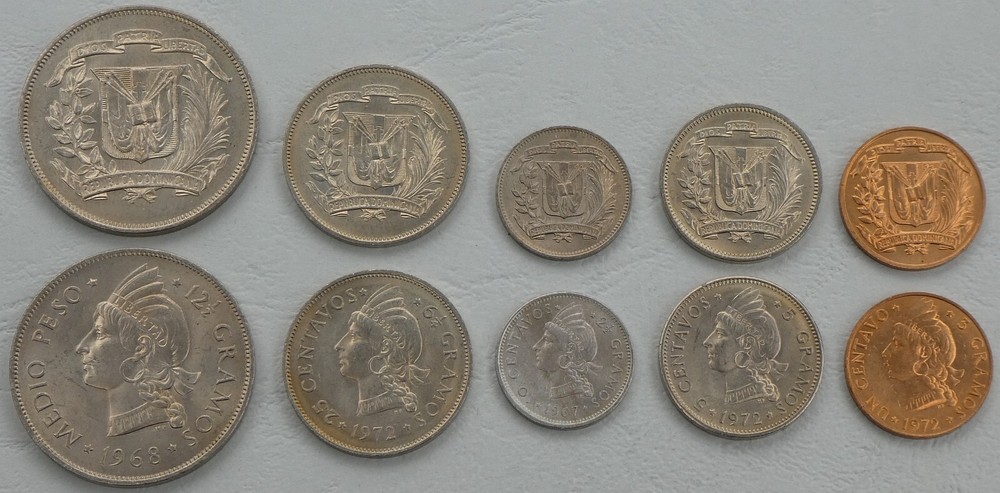 Dominican Republic KMS 1968-1972 Uncirculated