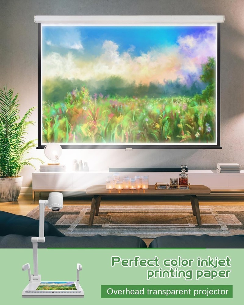 90 Sheets Printable Transparency Sheets for Inkjet Printer – 100% Clear Ac