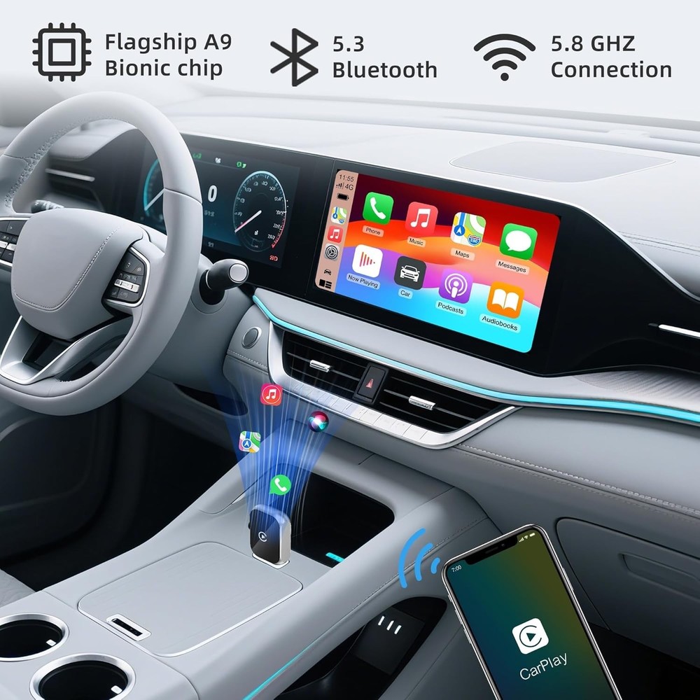 Mini Wireless Carplay Adapter for iPhone - Carplay Wireless Adapter Car Play