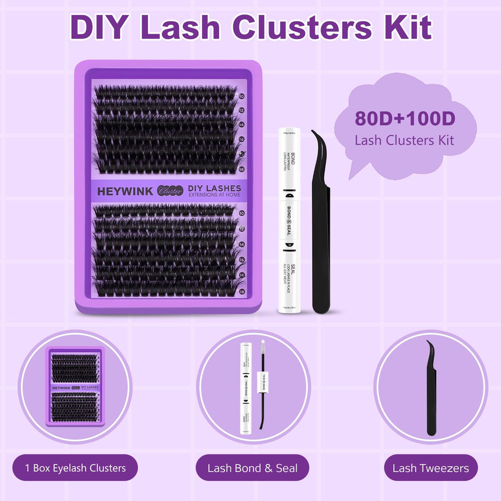 Professional Lash Cluster Kit - 80D & 100D Individual Extensions 10-18mm