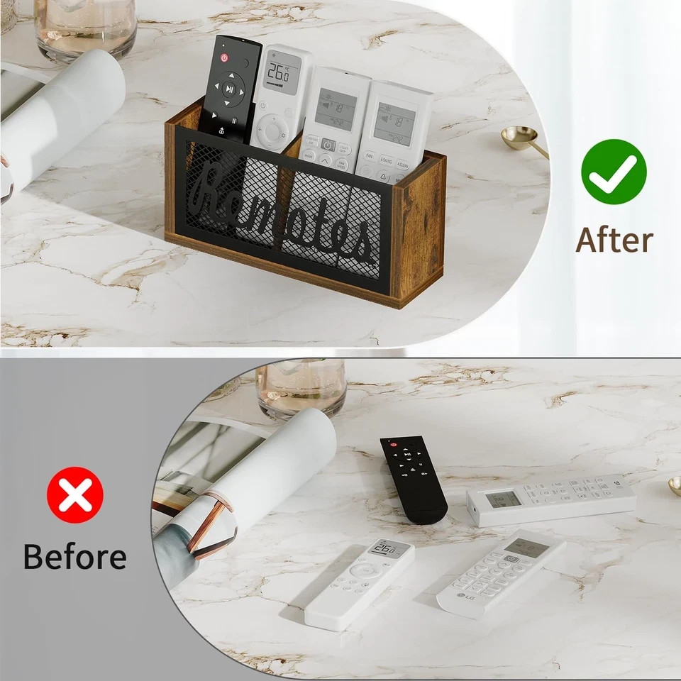 Remote Control Holder Wall Mount TV for Caddy for Table Organizer Divided