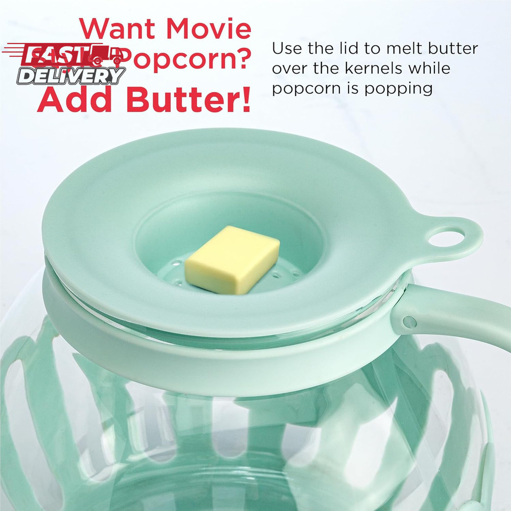 Ecolution Patented Micro-Pop Microwave Popcorn Popper with Temperature Safe Glas