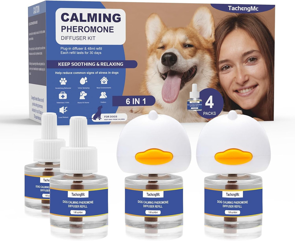 Dog Calming Pheromones Diffuser, 6 in 1 Kit Appeasing Pheromone Diffuser to Calm