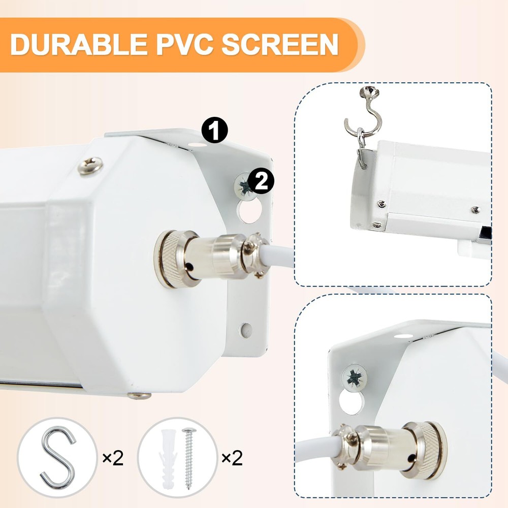 120Inch Motorized Projection Screen 43 4K 3D HD Electric Projector Screen