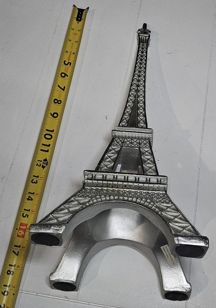 18" Tall Eiffel Tower, Silver, Great Table Centerpiece Or Prop