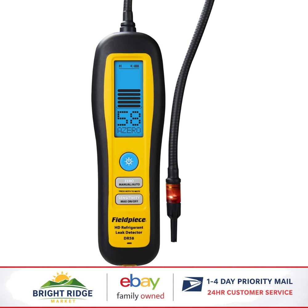 Heated Diode Refrigerant Leak Detector with LCD Screen and Replacement Tips