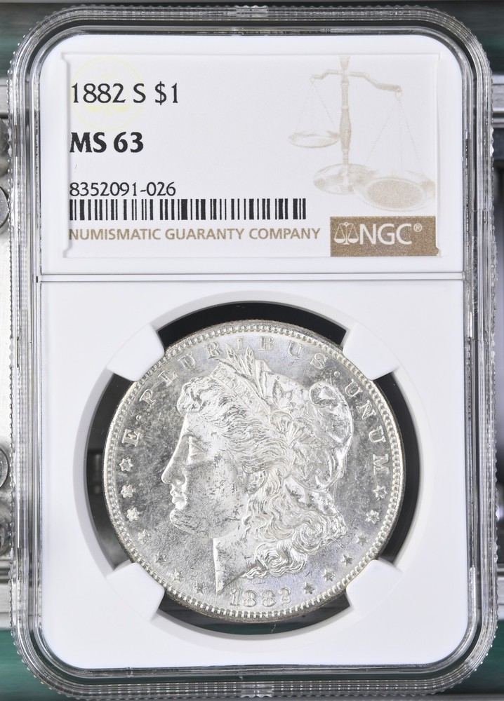 1882 S Morgan Silver Dollar NGC MS-63