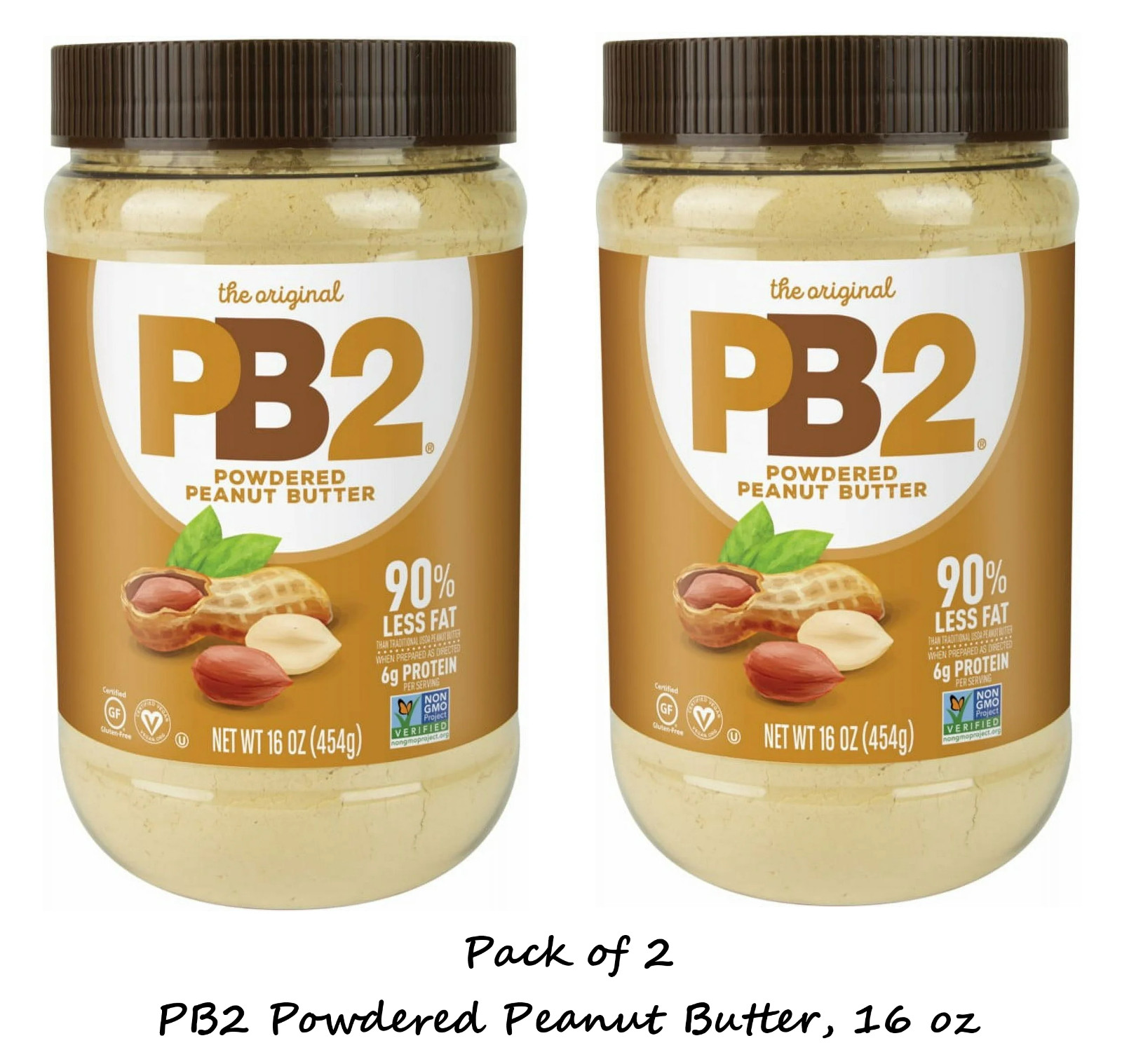 PB2 Powdered Peanut Butter, 16 oz (2 Pack)