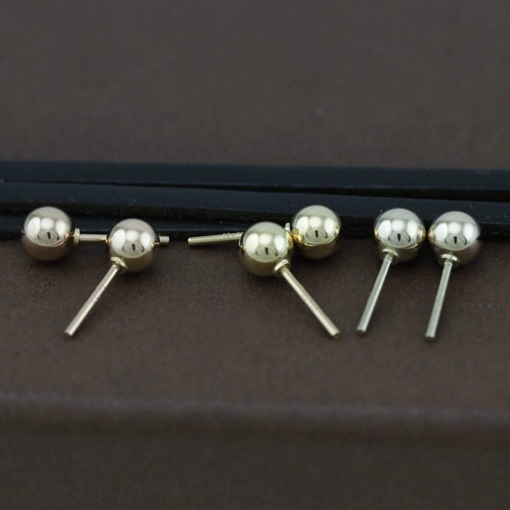 Genuine 18CT Solid Gold Screw Posts & Balls 5mm - 1 Pair Set