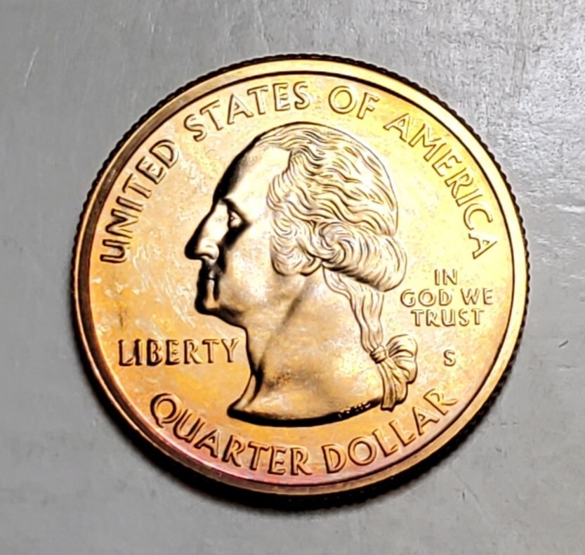 TONED 2000 S MASSACHUSETTS STATE QUARTER CLAD PROOF UNC #C5366