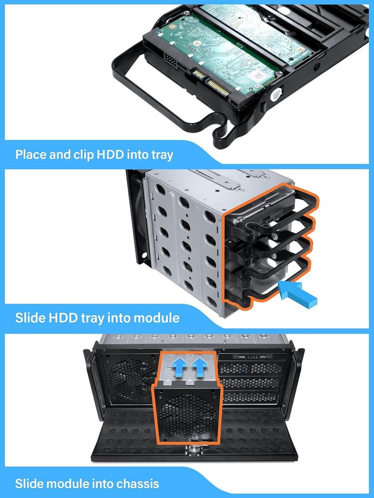 4U Server Chassis Rackmount Case | 8 3.5" HDD Bays, 3 5.25" Devices | E-ATX Comp